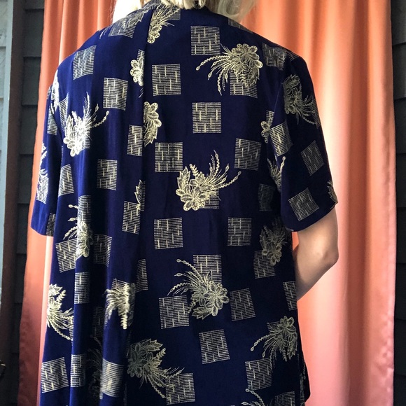 blue and gold outerwear shirt - Picture 3 of 4